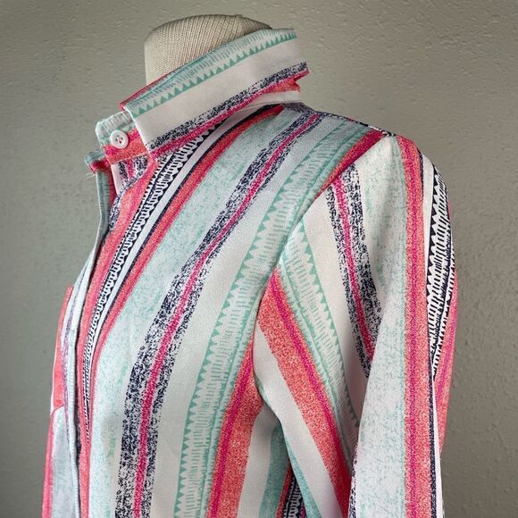 Colorful Button Down Shirt Size L EUC - Picture 4 of 6